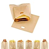 Toaster Bags, 10pcs Reusable Non-Stick Sandwich Toaster Bags Washable Heat Resistant Sandwich Bag Pockets for Grilled Cheese,Pizza,Panini