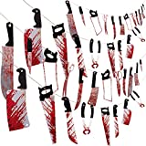 Moon Boat 4 Sets Bloody Garland Banner - Halloween Zombie Vampire Party Decorations Supplies