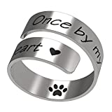 Once by My Side Forever in My Heart Pet Sympathy Gift Ring Pet Remembrance Jewelry Dog Memorial Loss of Pet Gifts (Forever-RING)