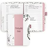 Simplified Floral Password Book with Alphabetical Tabs - Pocket Sized Internet Password Keeper For Seniors  The Perfect Notebook w/Address Sections Saves All Passwords and Recently Placed Orders