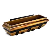 Window Planter Box H Potter Rustic Copper Flower Plant Container for Windows Attach to House Deck Balcony Long Rectangular Shape 30 inch GAR229