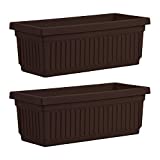 HC Companies VNP30000E21 30-Inch Plastic Venetian Flower Box, Chocolate (2 Pack)