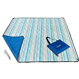 KuoSEN Picnic Blanket Waterproof Sandproof 79''x59'' for People 2-4, Beach Blanket Waterproof, Machine Washable Picnic Blanket Portable, Outdoor Picnic Blanket Extra Large with Spikes (Bohemia)