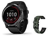 Newest Garmin vvoactive 4 GPS Smartwatch, Lightweight,Waterproof, Phone-Free Music, Built-in Sports APPs, Smart Notifications, Advance Sleep Monitoring, Ghost Manta Silicon Brand