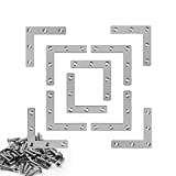 10 Pieces Stainless Steel L Braces (3.1 x 3.1 inch80 x 80 mm) Flat Corner Braces, Corner Brackets Joint Right Angle Bracket, 55 Pieces Screws Included