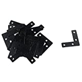 Mending Plate Bracket Mcredy Corner Flat Brace 50x50mm/1.97x1.97" (LxW) Mending Plate Bracket L Shaped with Screws Black Set of 20