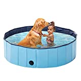 Love's cabin Hard Plastic Dog Bone Pools for Large Dogs XL Deep, Backyard Dog Bath and Doggie Swimming Pool, Outdoor Collapsible Plastic Kiddie Pool for Dogs Pets and Kids