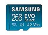 SAMSUNG EVO Select Micro SD-Memory-Card + Adapter, 256GB microSDXC 130MB/s Full HD & 4K UHD, UHS-I, U3, A2, V30, Expanded Storage for Android Smartphones, Tablets, Nintendo-Switch (MB-ME256KA/AM)