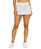 MEIVSO Women's Pleated Workout Tennis Skirts with Pockets Activewear Sports Skort Built-in Shorts White XS