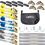 US Cargo Control Enclosed Utility Trailer E Track Starter Kit, Convenient E Track Kit Includes E Track Rails, Cargo Straps, Fittings, End Caps and Storage Bag, Easily Secure Cargo in Your Trailer