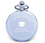 Graduation Gifts for Him 2022 - Silver Pocket Watch - Engraved Class of 2022  Perfect College Graduation Gifts for Him I Meaningful High School Graduation Gifts for Boys/Son