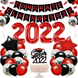 Red and Black Graduation Party Decorations 2022 High School Graduation Decorations 2022 Congrats Class of 2022 Graduation Decorations Graduation Party Supplies (red)