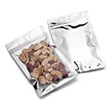 Mylar Bags with Ziplock 3.3 x 5.5 | 100 Bags | Sealable Heat Seal Bags for Candy and Food Packaging, Medications and Vitamins | Plastic and Aluminum Foil Packets for Liquid and Solids