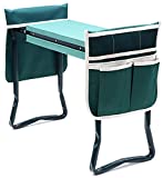 Ohuhu Garden Kneeler and Seat Heavy Duty, Upgraded Gardening Stool with Thicker and Wider EVA Foam Kneeling Pad Foldable Garden Bench with 2 Large Tools Pouches, Gifts for Women Men Seniors Gardener