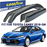 Goodyear Shatterproof in-Channel Window Deflectors for Toyota Camry 2018-2022, Rain Guards, Window Visors for Cars, Vent Deflector, Car Accessories, 4 pcs - GY003450LP