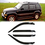 Deebior 4pcs Dark Smoke Tinted Outside Mount Style Sun Rain Guard Vent Shade Window Visors Compatible with 2002-2007 Liberty 94428