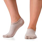 Bam&b Women's Premium Bamboo No Show Casual Socks - 3 pairs - Beige - Medium 7.5-10