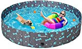 PAWCHIE Foldable Dog Swimming Pool - Portable Collapsible PVC Pet Bathing Tub for Large Dogs Cats Kids