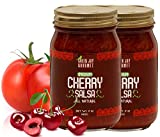 Green Jay Gourmet Cherry Salsa - Cherry-Flavored Fruit Salsa - Medium Heat Picante Salsa - Gourmet Salsa Dip - No Preservatives - Gluten-Free, MSG-Free, Small Batch Natural Salsa Sauce - 2 x 17 Ounces