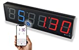 GymNext Flex Timer - Gym Edition - Bluetooth App-Controlled Interval Timer with Large 4.0 Digits for Crossfit, Tabata, EMOM, MMA, Boxing, Interval Training, Circuit Training, and More