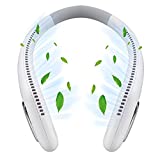 Portable Neck Fan, Hands Free Bladeless Fan, USB Rechargeable Personal Fan with 3 Wind Speed Adjustable, Headphone Design 360 Cooling Hanging Fan for Traveling Office