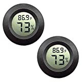 JEDEW 2-Pack Mini Hygrometer Thermometer Digital LCD Monitor Indoor/Outdoor Humidity Meter Gauge Temperature for Humidifiers Dehumidifiers Greenhouse Reptile Humidor Fahrenheit()/ Celsius()