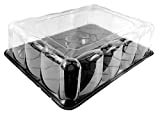 D&W Fine Pack G95 Black 1/2 Half Size Sheet Display Cake Tray w/Clear High Dome Lid (Pack of 5 Sets)