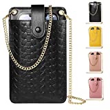 Cell Phone Purse Wallet Small Crossbody Bags Mini Shoulder Bag with Card Slot for iPhone 13 Pro Max Galaxy S22 Ultra (Black)