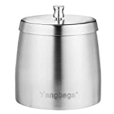 Yangbaga XL Ashtray with Lid for Cigarettes Windproof/Rainproof Stainless Steel Unbreakable Modern Ashtray for Indoor or Outdoor Use, Silver ( X-Large )