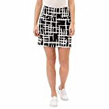 SC&CO Women's Comfortable Stretch Double Wraparound Skort Variety (Black Ivory Grid, Small)