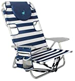Ostrich - (New Model) Deluxe On-Your-Back Backpack Beach Chair with Lay Facedown, Insulated Cooler Bag Storage & Rust Resistant Aluminum Frame Features