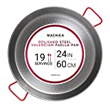 Machika Polished Steel Paella Pan 24 inch (60 cm)