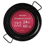 Machika Enameled Steel Skillet, Non Stick Paella Pan, Perfect for Camping and Outdoor Cooking, Rust Proof Coating 24 inch (60 cm)