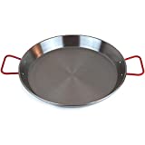 MAGEFESA Carbon - paella pan 24 in - 60 cm and 19 Servingss, made in Carbon Steel, with dimples for greater resistance and lightness, ideal for cooking outdoors, cook your own Valencian paella