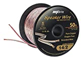 High Performance 14 Gauge Speaker Wire, Oxygen Free Pure Copper - UL Listed Class 2 (50 Feet Spool)