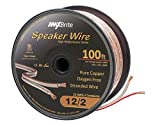 High Performance 12 Gauge Speaker Wire, Oxygen Free Pure Copper - UL Listed Class 2 (100 Feet Spool)