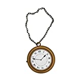 Adult Costume Accessory Hip Hop Rapper Clock Oversized White Rabbit Clock Non-Functioning Gold, One Size