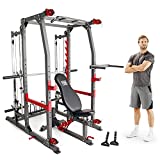 Marcy Smith Machine Weight Bench Home Gym Total Body Workout Training System SM-4903, black