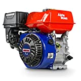 AlphaWorks Gas Engine 7HP Motor Horizontal 4 Stroke OHV Recoil Start 3600RPM 8.85Ft-Lbs/12Nm Torque 3/4" x2.43 Shaft 3/16" Keyway 5/16-24 UNF End Tapped Go Kart Log Splitter EPA/CARB Certified
