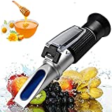 Honey Refractometer for Honey Moisture, Brix and Baume, 58-90% Brix Scale Range Honey Moisture Tester, 3-in-1 Uses,with ATC, Ideal for Honey, Maple Syrup, and Molasses, Bee Keeping Supplies