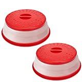 BPA Free Collapsible Microwave Cover for Food Microwave Splatter Cover Food Strainer Dishwasher Safe 10.5 Inch 2 Pack