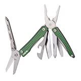 Nextool EDC Keychain Multitool, 10 in 1 Mini Pocket Knife Multi Tool with Needlenose Pliers, Scissors, Mini Useful Cool Gadgets for Men, Father's Day Gifts from Daughter-Green