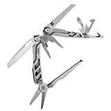 HUOHOU Multitool, 15 in 1 Multi-Purpose Pocket Plier Kit Stainless Steel Multi-Function Tool with Premium Wire Cutters Big Scissors Bottle Opener and Saw for Survival, Camping, Hunting (Silver)