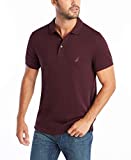 Nautica Men's Slim Fit Short Sleeve Solid Soft Cotton Polo Shirt, Shipwreck Burgundy Heather, Large