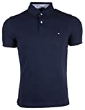 Tommy Hilfiger Mens Stretch Slim Fit Pique Polo Shirt (Medium, Navy)