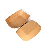 2.5 Lb Paper Food Trays 250 Pack Disposable Paper Food Boats-Heavy-Duty, Grease-Resistant Kraft Paper Food Serving Tray Ideal for Festival, Carnival