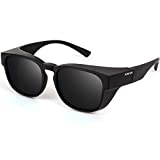 Bircenpro Polarized Fit Over Sunglasses: Wrap Around Over Glasses Sunglass for Men Women UV Protection