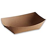 Disposable Paper Food Trays 2Lb-Heavy Duty, Grease Resistant 100 Pack. Durable, Ideal for Festival Holds Treats Like Hot Dogs, Fries, Nachos (NATURALECO)