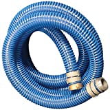 Apache 98106501 PVC Suction Aluminum Short Shank Hose, 40 psi, 2" Inside Diameter, Blue