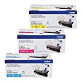 Brother TN-431C TN-431M TN-431Y DCP-L8410 HL-L8260 L8360 MFC-L8610 L8690 L8900 Toner Cartridge Set (Cyan Magenta Yellow, 3-Pack) in Retail Packaging